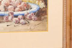 French Framed 19th Century Watercolor Depicting Fruits Signed E Calmant - 3441713