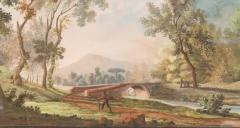 French Framed Gouache Landscape - 4139948