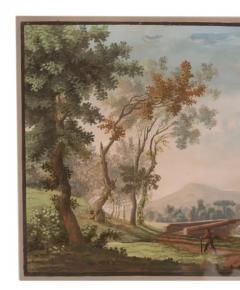 French Framed Gouache Landscape - 4139953