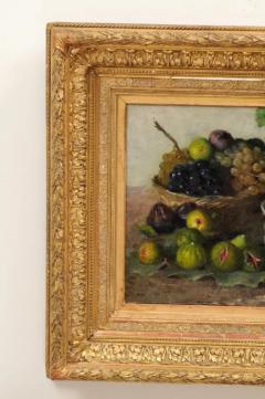 French Framed Oil on Canvas Painting Depicting Grapes and Figs circa 1875 - 3441691