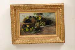 French Framed Oil on Canvas Painting Depicting Grapes and Figs circa 1875 - 3441695
