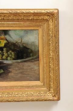 French Framed Oil on Canvas Painting Depicting Grapes and Figs circa 1875 - 3441707