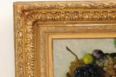 French Framed Oil on Canvas Painting Depicting Grapes and Figs circa 1875 - 3441881