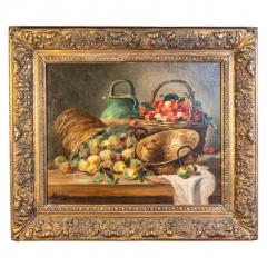 French Framed Oil on Canvas Still Life Painting Signed Morin Depicting Fruits - 3660213