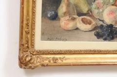 French Framed Still Life Watercolor Signed Jacques Redelsperger circa 1887 - 3472563