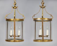 French Gilded Brass Hall Lanterns a Pair - 3088234