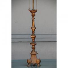 French Gilt Bronze Baroque Style Candlestick Lamp - 1078581