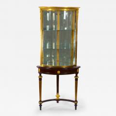 French Gilt Bronze Framed Mahogany Base Curio Cabinet - 3078419