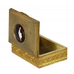 French Gilt Bronze Jewelry Box with Limoges Enamel Portrait Plaque - 3915366