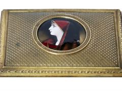 French Gilt Bronze Jewelry Box with Limoges Enamel Portrait Plaque - 3915367