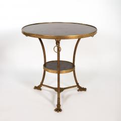 French Gilt Bronze and Black Fossil Marble Two Tier Gueridon circa 1880 - 4743330