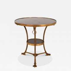 French Gilt Bronze and Black Fossil Marble Two Tier Gueridon circa 1880 - 4744646