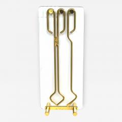 French Gilt Metal and Glass Fire Tool Set in the manner of Jacques Adnet - 192952