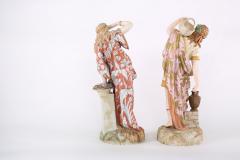 French Gilt Porcelain Pair Decorative Centerpiece Figures - 1943892