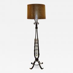 French Gilt on Wrought Iron Art Deco Floor Lamp circa 1920 - 729151