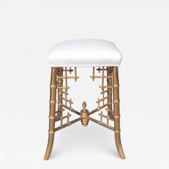 French Giltwood Faux Bamboo Stool By Damon et Cie Paris - 4760587