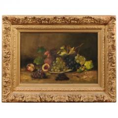 French Giltwood Framed 19th Century Oil on Canvas Painting Depicting Fruits - 3426940