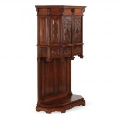 French Gothic Revival Carved Walnut Cupboard circa 1880 - 4803170