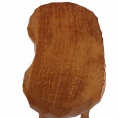 French Gouge Carved Oak Side Table C 1960  - 4534695