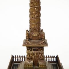 French Grand Tour Mini Bronze Column of the Place Vendome in Paris 19th Century - 1174310