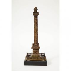 French Grand Tour Mini Bronze Column of the Place Vendome in Paris 19th Century - 1174319