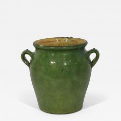 French Green Glazed Ceramic Confit Jar Circa 1850 1900 - 4491230