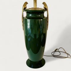 French Green Lacquered Large Table Lamp circa 1940 - 4335157