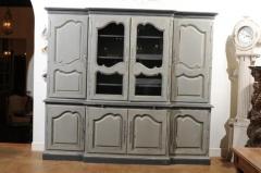 French Grey Painted Louis XV Style Two Part Biblioth que Custom Made in 1978 - 3417069