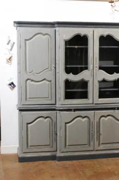 French Grey Painted Louis XV Style Two Part Biblioth que Custom Made in 1978 - 3417079