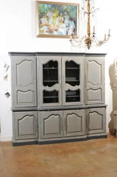 French Grey Painted Louis XV Style Two Part Biblioth que Custom Made in 1978 - 3417084