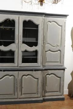 French Grey Painted Louis XV Style Two Part Biblioth que Custom Made in 1978 - 3417091
