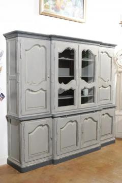 French Grey Painted Louis XV Style Two Part Biblioth que Custom Made in 1978 - 3417298