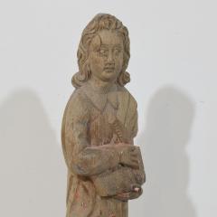 French Hand Carved Oak Statue Of Saint John The Evangelist Circa 1550 1650 - 4485948