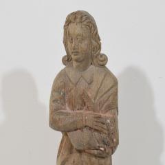 French Hand Carved Oak Statue Of Saint John The Evangelist Circa 1550 1650 - 4485953