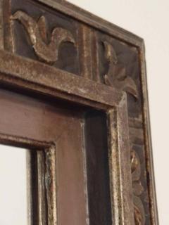 French Hand Carved Silver and Gilt Wood Mid Century Modern Neoclassical Mirror - 1746622