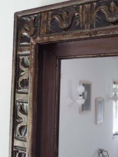 French Hand Carved Silver and Gilt Wood Mid Century Modern Neoclassical Mirror - 1746625