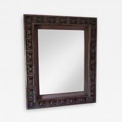 French Hand Carved Silver and Gilt Wood Mid Century Modern Neoclassical Mirror - 1750312