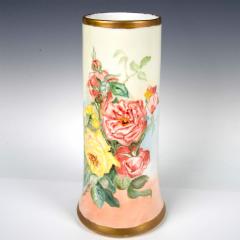 French Hand Painted Gilt Decorated Floral Details Decorative Vase - 3624340