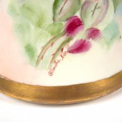 French Hand Painted Gilt Decorated Floral Details Decorative Vase - 3624341
