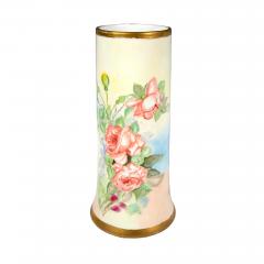 French Hand Painted Gilt Decorated Floral Details Decorative Vase - 3624342