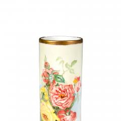 French Hand Painted Gilt Decorated Floral Details Decorative Vase - 3624347