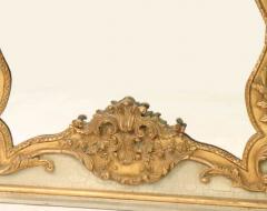 French Hand Painted Gilt Decorated Trumeau Mirror - 3329262