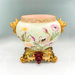 French Hand Painted Gilt Limoges Porcelain Jardiniere Base - 3624301