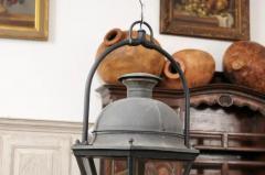 French Hexagonal Three Light Copper Lanterns with Domed Tops Sold Each - 3587908