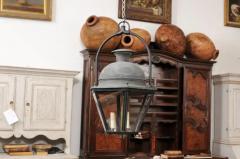 French Hexagonal Three Light Copper Lanterns with Domed Tops Sold Each - 3587915