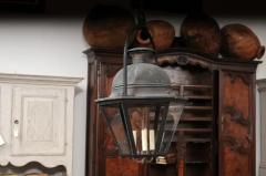 French Hexagonal Three Light Copper Lanterns with Domed Tops Two Sold Each - 3588172