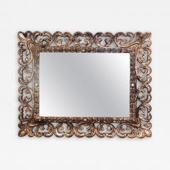French Hollywood Regency Silver Leaf Wall Console Pier Mirror Distressed - 2956968
