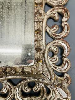French Hollywood Regency Silver Leaf Wall Console Pier Mirror Distressed - 3014530