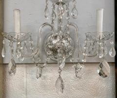 French Hollywood Regency Style Crystal Wall Sconce a Pair - 3350857