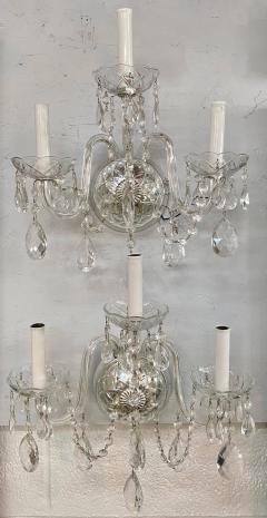 French Hollywood Regency Style Crystal Wall Sconce a Pair - 3350859